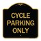Signmission Designer Series Sign-Cycle Parking Only, Black & Gold Aluminum Sign, 18" x 18", BG-1818-24200 A-DES-BG-1818-24200 - alternate 1